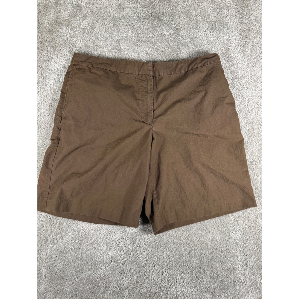 J.Crew Brown Cotton Flat Front Shorts Womens Size 12 Casual Summer Classic